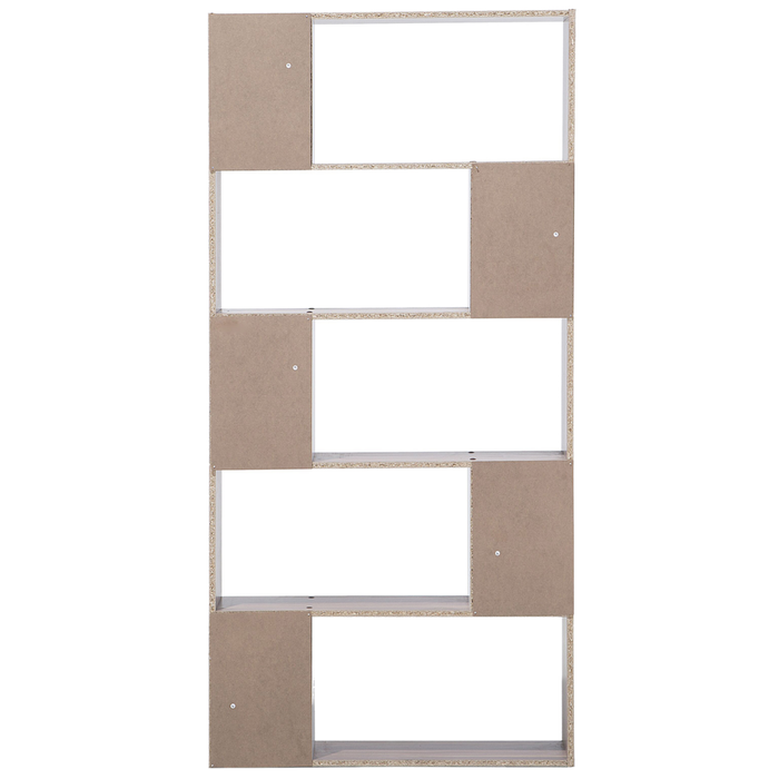 Libreria Legno Scuro e Bianco 174 x 83 cm Scaffali Grandi e Piccoli Scandinavi