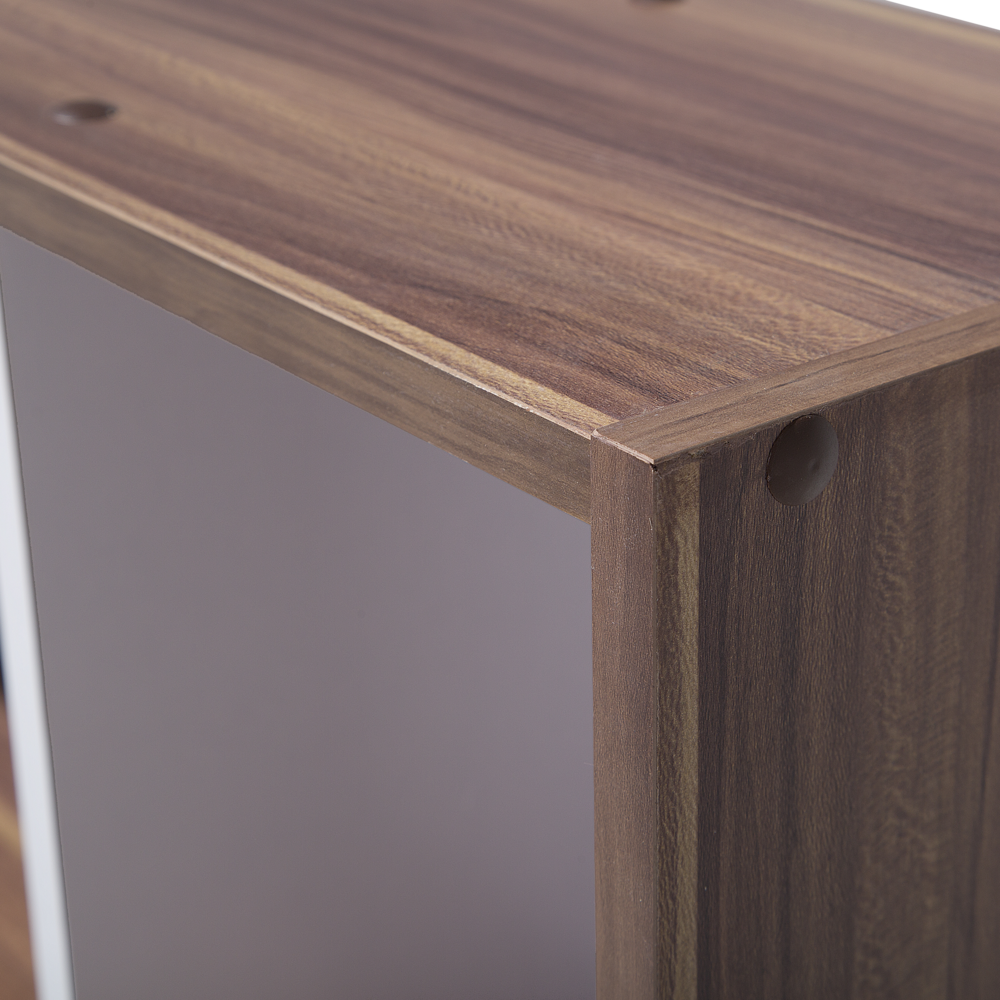 Libreria Legno Scuro e Bianco 174 x 83 cm Scaffali Grandi e Piccoli Scandinavi