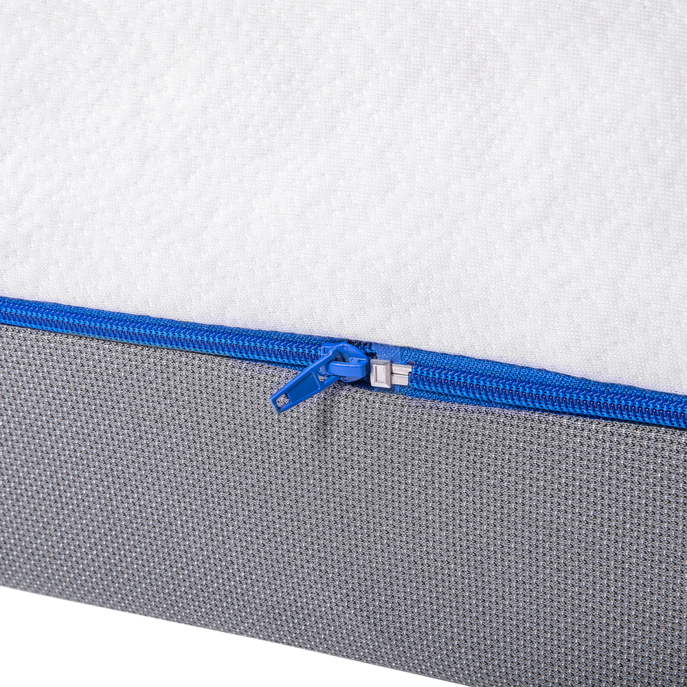 Materasso in memory foam bianco con tessuto grigio 90 x 200 cm media rigida