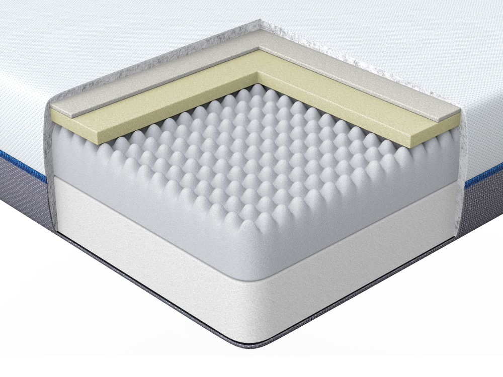 Materasso in memory foam bianco con tessuto grigio matrimoniale 140 x 200 cm medio Firm