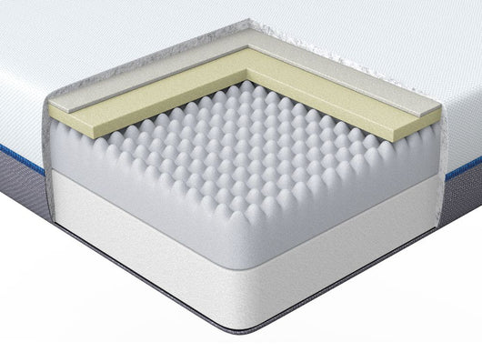 Materasso in memory foam bianco con tessuto grigio 160 x 200 cm medio Firm