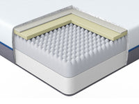 Materasso in memory foam bianco con tessuto grigio 180 x 200 cm medio Firm