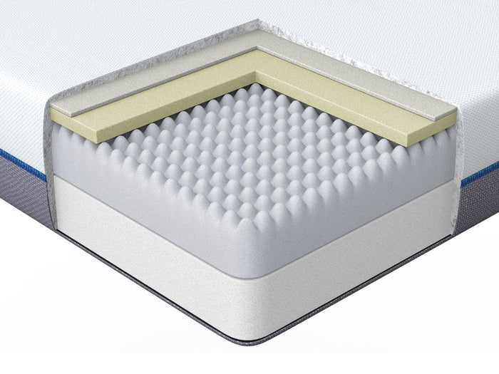 Materasso in memory foam bianco con tessuto grigio 180 x 200 cm medio Firm