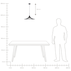 Lampada Color Nero con Paralume metallo in Filo Design Industriale