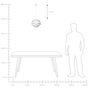Soffitto a sospensione a 1 luce con paralume floreale bianco