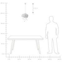 Lampada a Sospensione Bianca Nuvola Galleggiante Cristallo Gocce di Pioggia Luce Cameretta