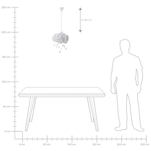 Lampada a Sospensione Bianca Nuvola Galleggiante Cristallo Gocce di Pioggia Luce Cameretta