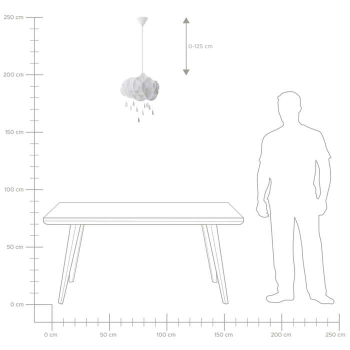 Lampada a Sospensione Bianca Nuvola Galleggiante Cristallo Gocce di Pioggia Luce Cameretta