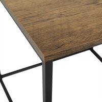 Set di 2 Tavolini da Caffè in Legno Scuro Struttura Nera Grandi e Piccoli Industriali