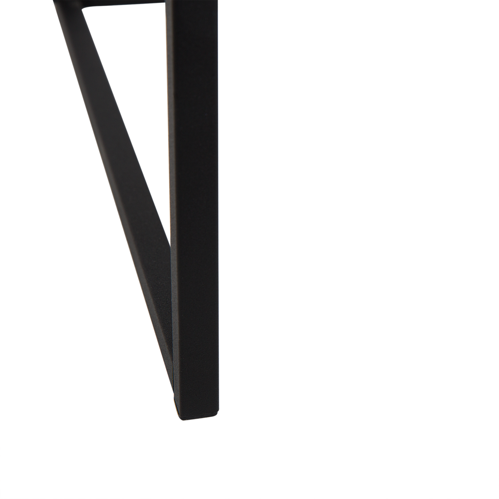 Set di 2 Tavolini da Caffè in Legno Scuro Struttura Nera Grandi e Piccoli Industriali