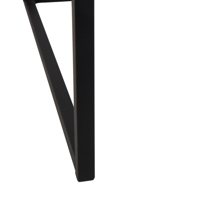 Set di 2 Tavolini da Caffè in Legno Scuro Struttura Nera Grandi e Piccoli Industriali