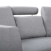 Divano Curvo Grigio Chiaro Tappezzeria Modulare 8 Posti Poggiatesta Regolabile Moderno