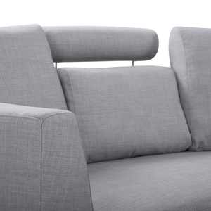 Divano Curvo Grigio Chiaro Tappezzeria Modulare 8 Posti Poggiatesta Regolabile Moderno