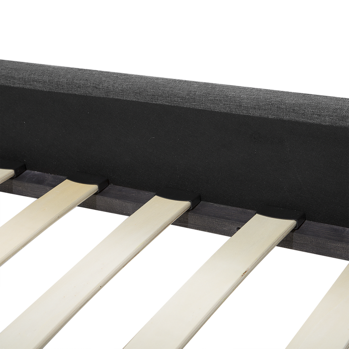 Struttura del letto con rivestimento in poliestere grigio Illuminazione a LED bianca 180 x 200 cm Design tradizionale