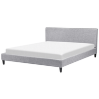 Letto 180 x 200 cm con rete a doghe in tessuto grigio contemporanea