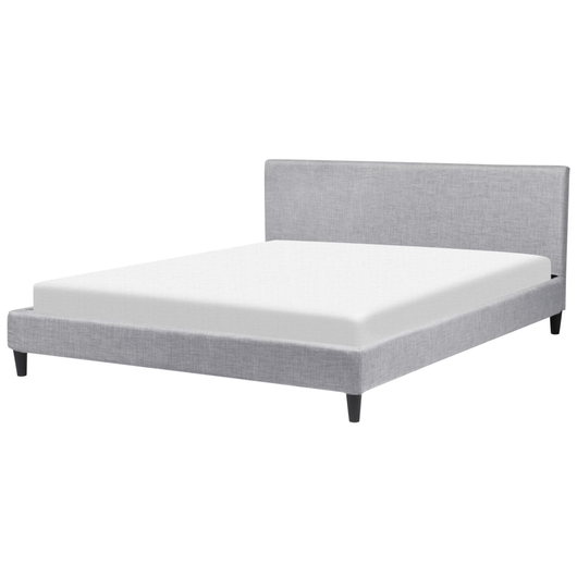 Letto 180 x 200 cm con rete a doghe in tessuto grigio contemporanea