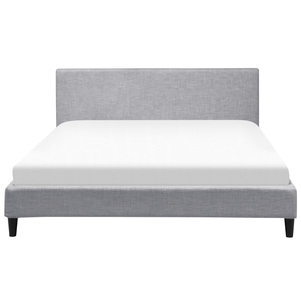Letto 180 x 200 cm con rete a doghe in tessuto grigio contemporanea