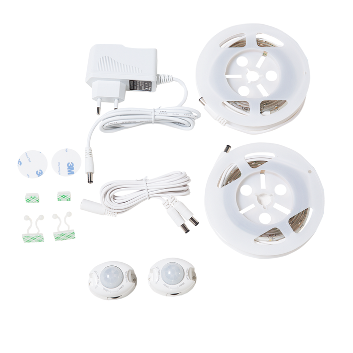 Letto 160 x 200 cm con rete a doghe in tessuto grigio con LED bianco contemporaneo