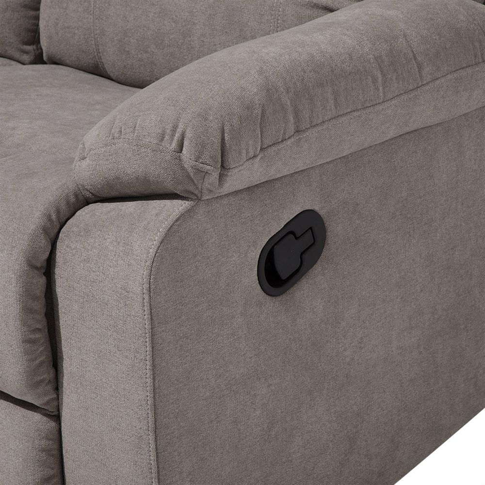 Divano reclinabile Beige Taupe 2 posti Schienale e poggiapiedi regolabili manualmente