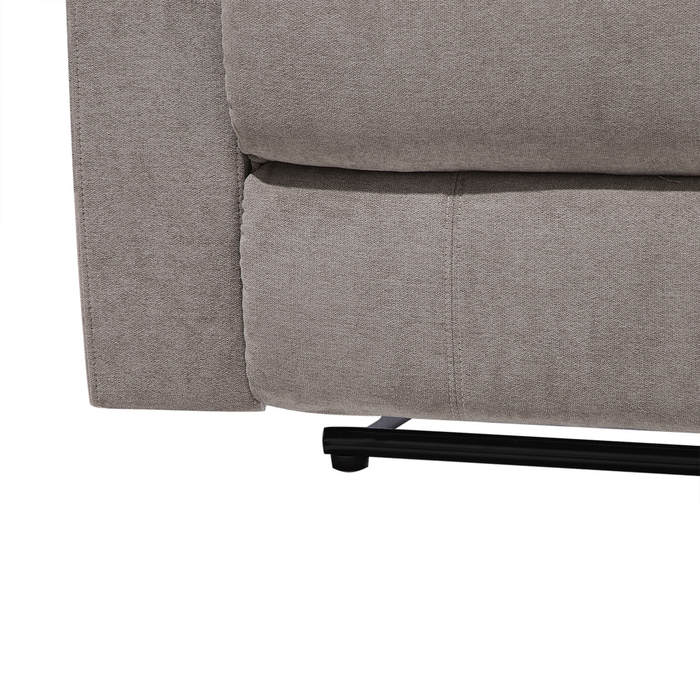 Divano reclinabile Beige Taupe 2 posti Schienale e poggiapiedi regolabili manualmente