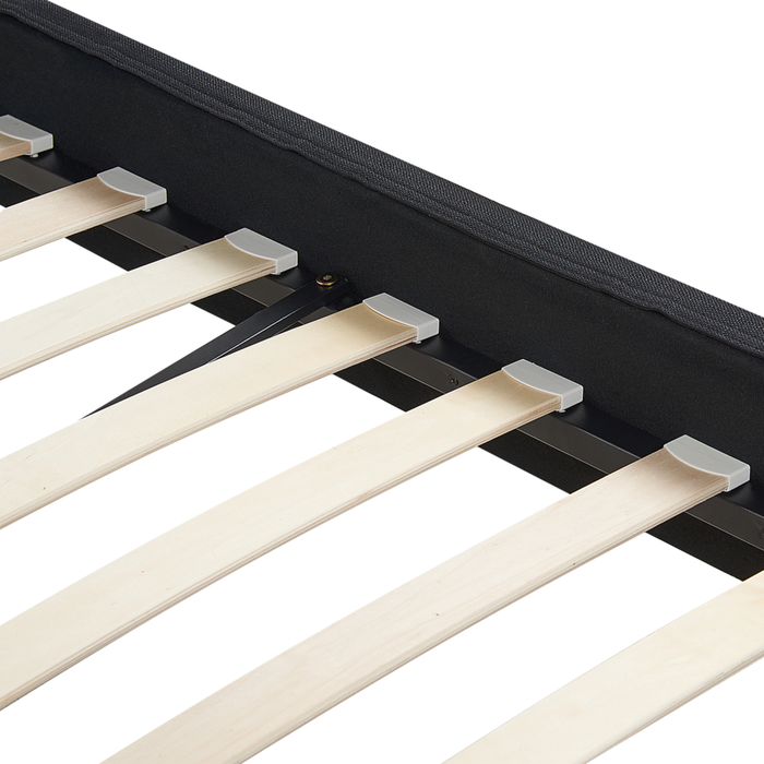 Letto 160 x 200 cm Rete a doghe in tessuto Nero con LED bianco contemporaneo