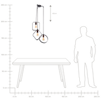 Lampadario moderno a 3 punti luce Nero rame minimalista geometrico