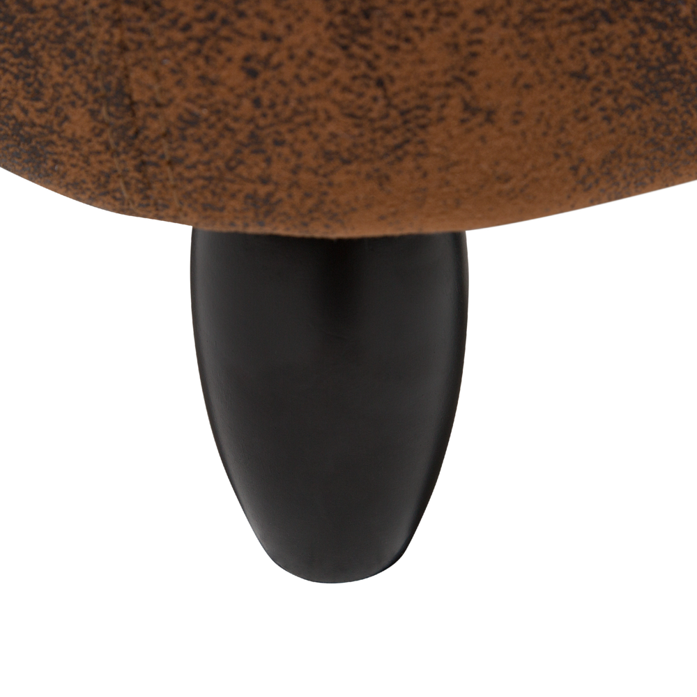 Sgabello per bambini Animale Hippo con contenitore in ecopelle marrone con gambe in legno Poggiapiedi per la scuola materna