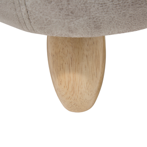 Sgabello per bambini Animale Hippo con contenitore Poggiapiedi per scuola materna in ecopelle grigio chiaro con gambe in legno