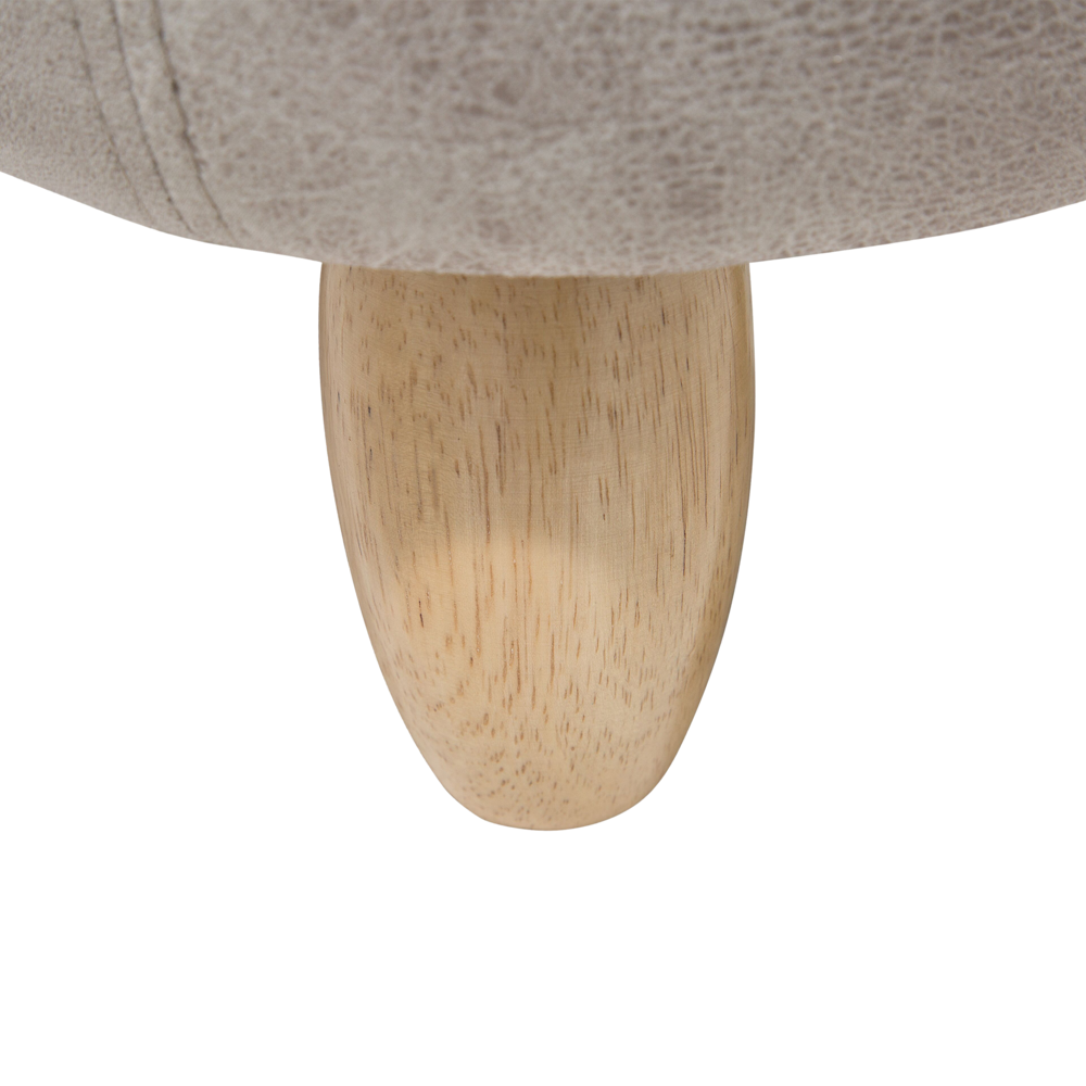 Sgabello per bambini Animale Rhino con contenitore Poggiapiedi per scuola materna in ecopelle grigio chiaro con gambe in legno