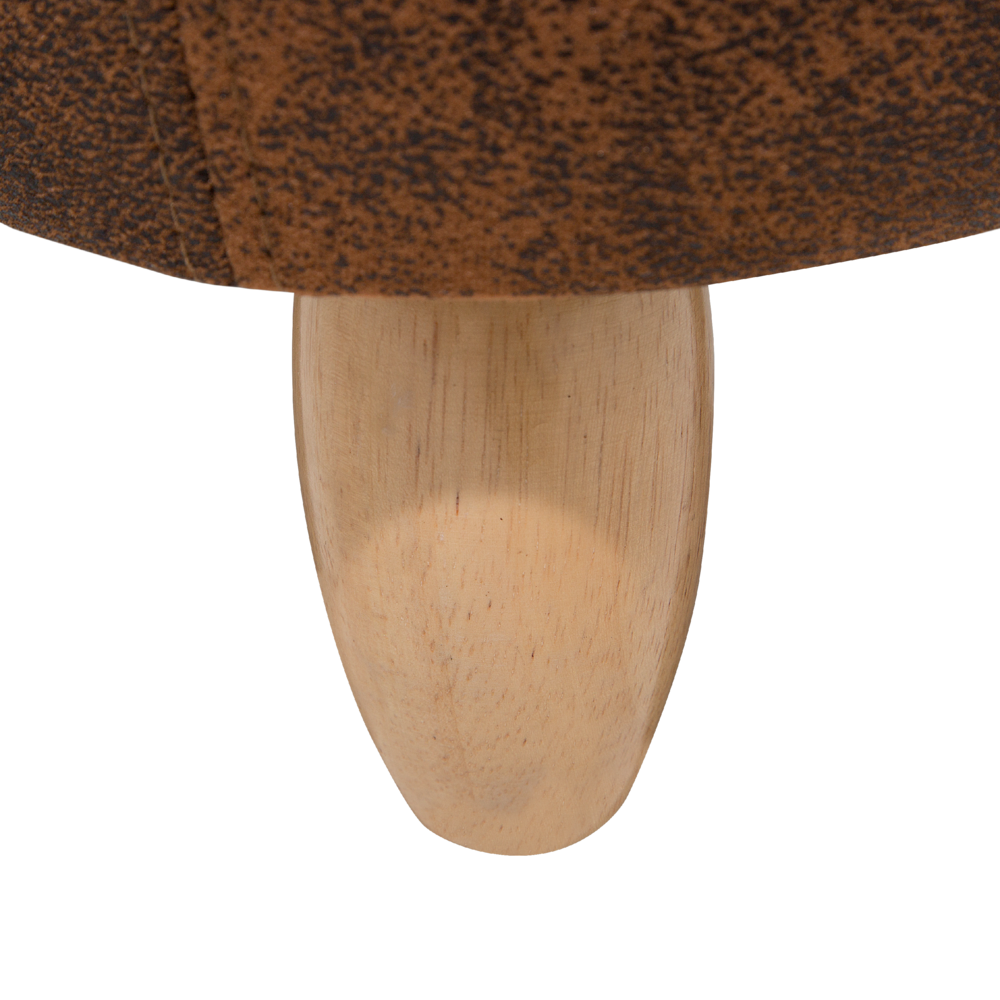 Sgabello per bambini Animal Rhino con contenitore in ecopelle marrone con gambe in legno Poggiapiedi per la cameretta dei bambini