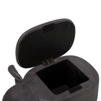 Sgabello per bambini Animale Elefante con contenitore con gambe in legno in ecopelle grigio scuro Poggiapiedi per la cameretta dei bambini