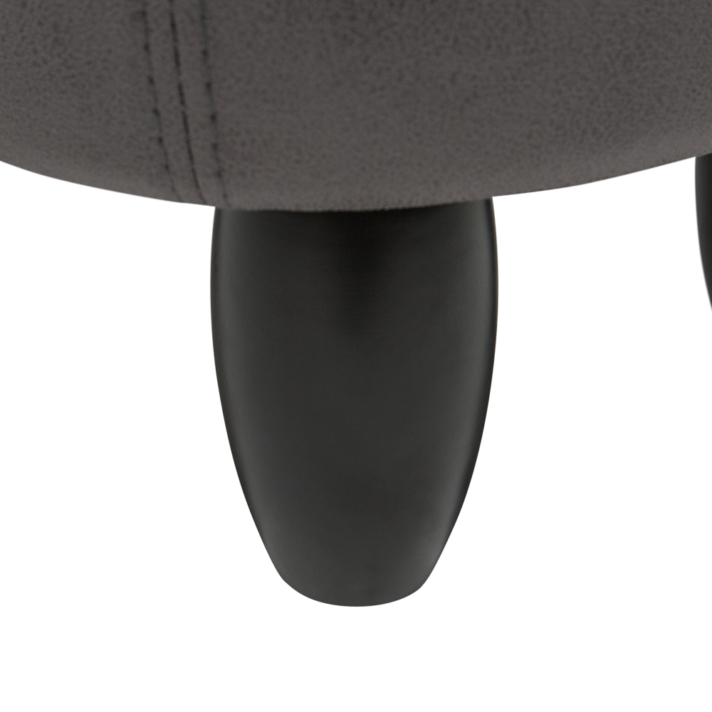 Sgabello per bambini Animale Elefante con contenitore con gambe in legno in ecopelle grigio scuro Poggiapiedi per la cameretta dei bambini