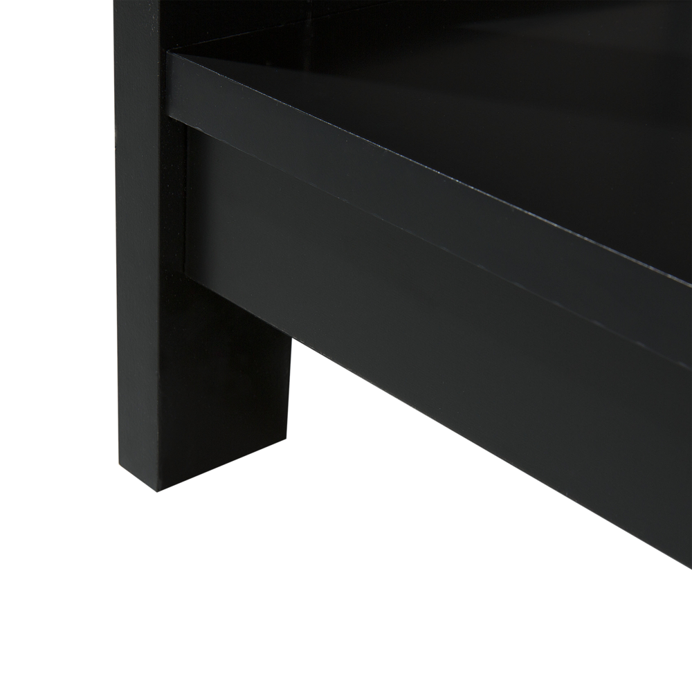 Tavolino da caffè Nero 100 x 55 cm 2 ripiani rettangolare da tavolo in stile moderno