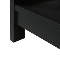 Tavolino da caffè Nero 100 x 55 cm 2 ripiani rettangolare da tavolo in stile moderno