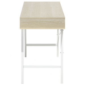 Scrivania da Ufficio Legno Chiaro e Bianco 120 x 48 cm 2 Cassetti Scandinavo