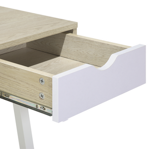 Scrivania da Ufficio Legno Chiaro e Bianco 120 x 48 cm 2 Cassetti Scandinavo