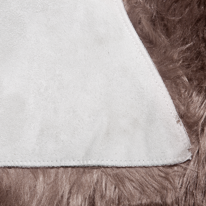 Tappeto in finta pelle di pecora marrone 63 x 95 cm alto pelo rustico