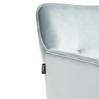 Set di 2 sedie da pranzo con sedile imbottito in velluto verde menta con braccioli e gambe in metallo Nero