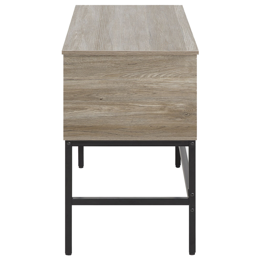 Scrivania da Ufficio Legno Scuro e Nera 120 x 48 cm 2 Cassetti Industrial