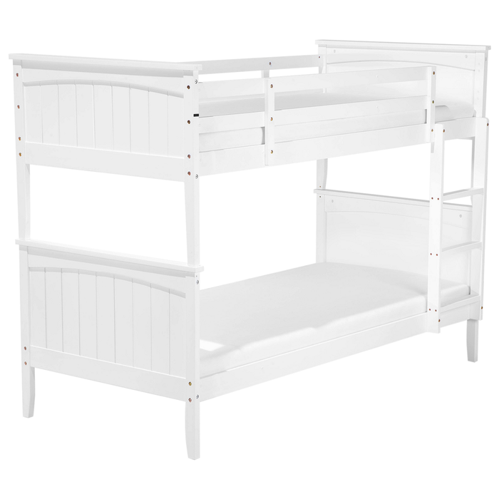 Letto a castello letto doppio in legno di pino bianco singola misura 90 x 200 per bambini in cameretta