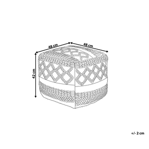 Pouf Multicolore in cotone intrecciato macramè Boho Rustico soggiorno