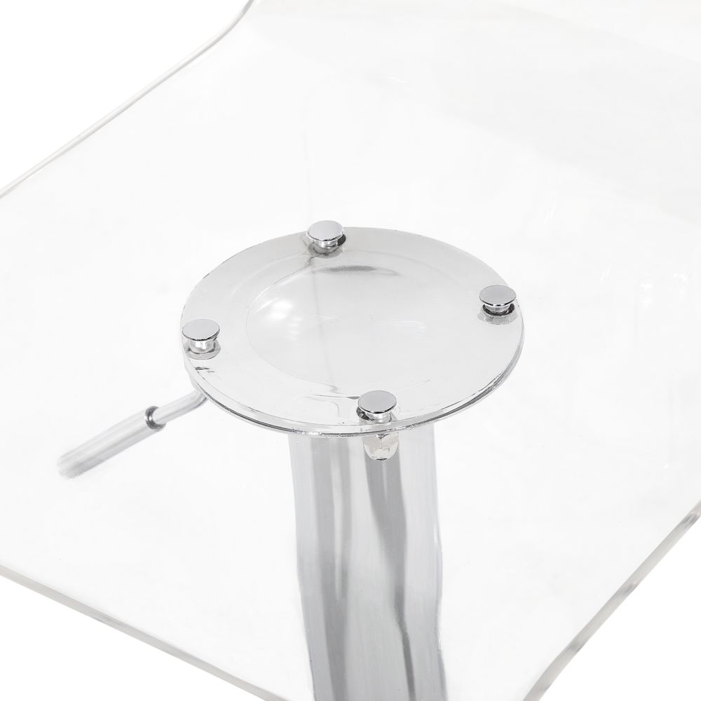 Set di 2 sgabelli da bar in acrilico trasparente girevole a gas regolabile in altezza moderno