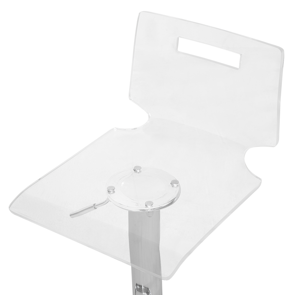 Set di 2 sgabelli da bar in acrilico trasparente girevole a gas regolabile in altezza moderno