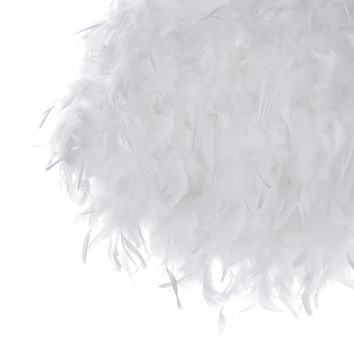 Lampada a Sospensione Piume Bianche Forma Rotonda Glam Moderna