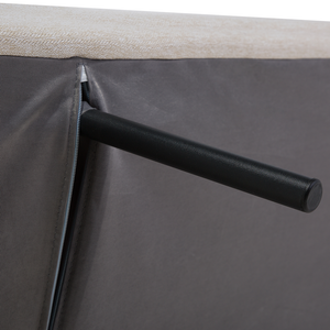 Divano letto Beige Tessuto Imbottito 3 Posti Schienale Reclinabile Quadrato Trapuntato