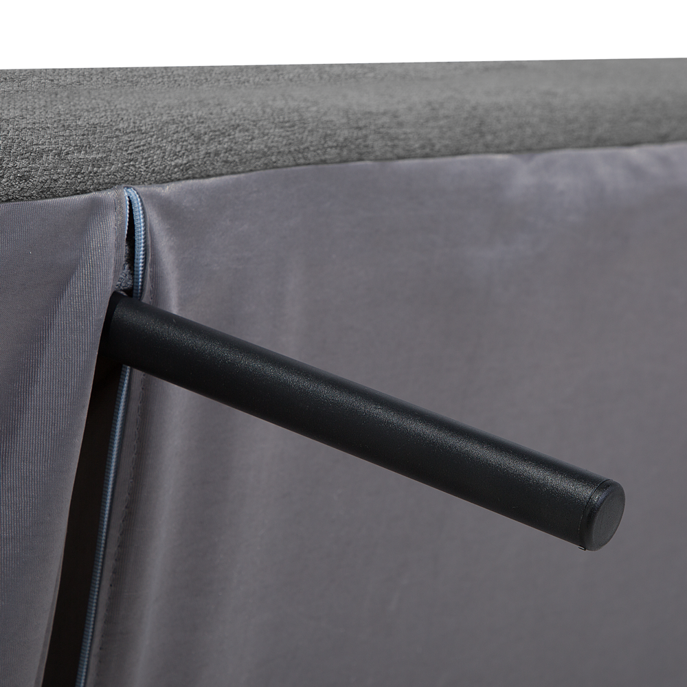 Divano Letto In Tessuto Beige Imbottito A 3 Posti Con Schienale Reclinabile Quadrato Trapuntato