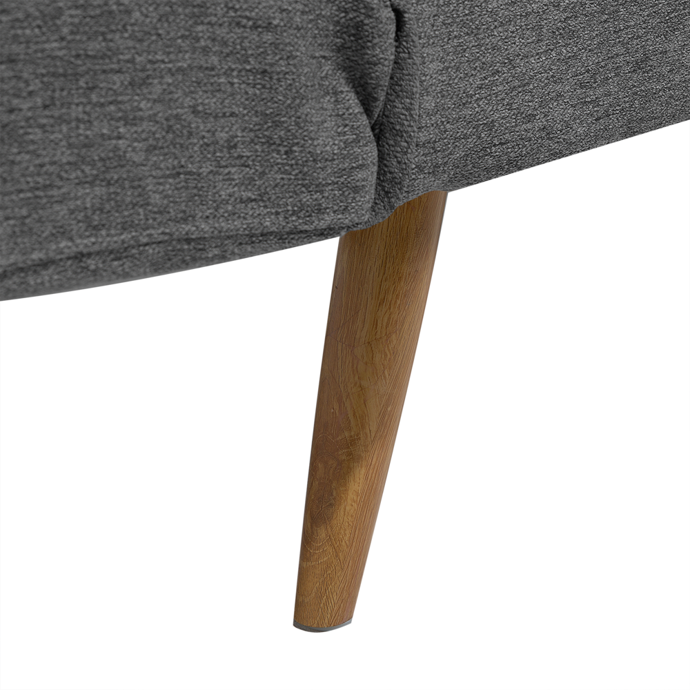 Divano Letto In Tessuto Beige Imbottito A 3 Posti Con Schienale Reclinabile Quadrato Trapuntato