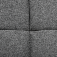 Divano Letto In Tessuto Beige Imbottito A 3 Posti Con Schienale Reclinabile Quadrato Trapuntato