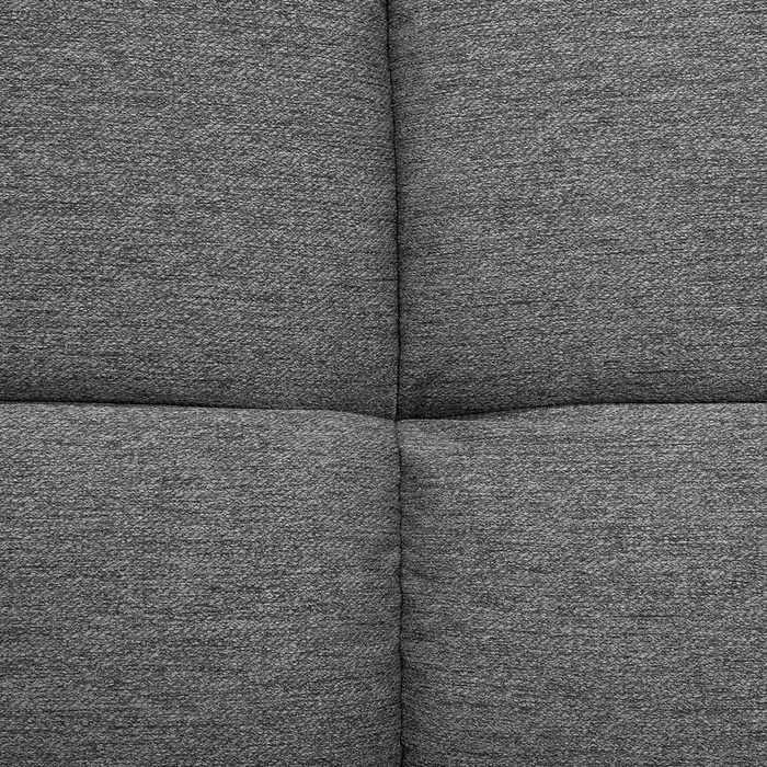 Divano Letto In Tessuto Beige Imbottito A 3 Posti Con Schienale Reclinabile Quadrato Trapuntato