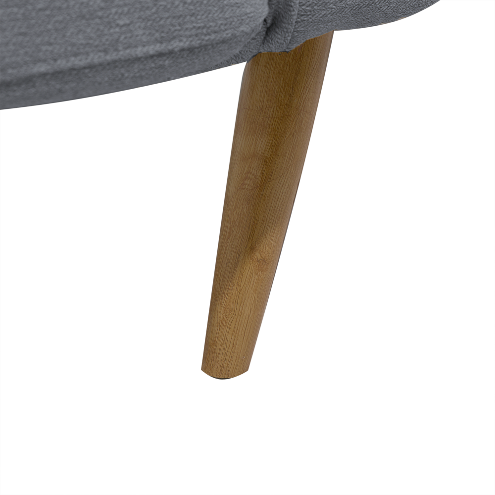 Divano Letto Rivestito In Tessuto Grigio A 3 Posti Schienale Reclinabile Quadrato Trapuntato